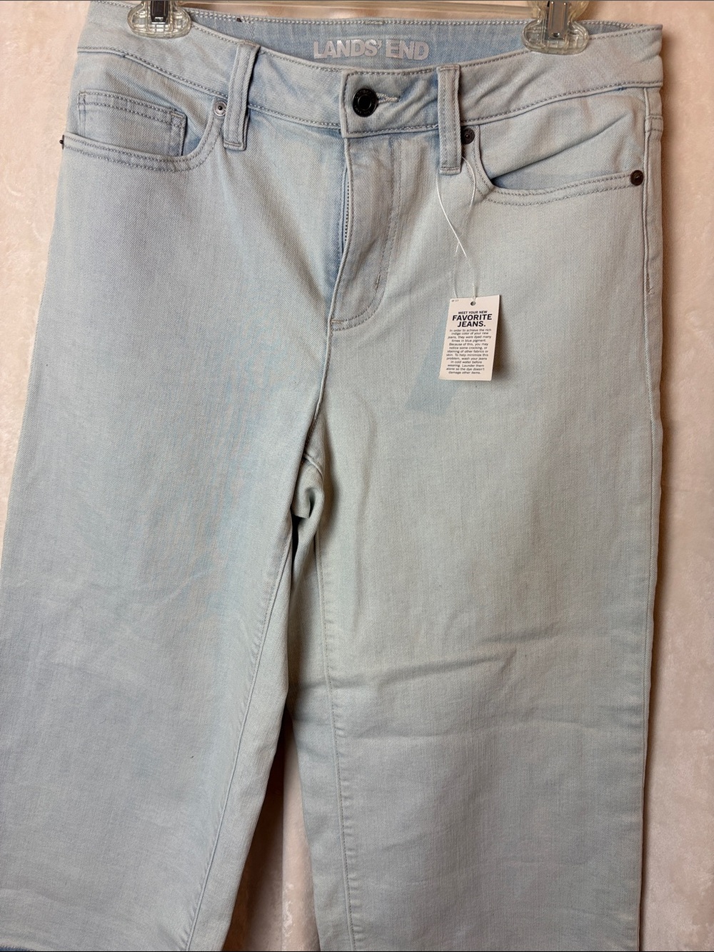 Lands' End Women's Pale Blue wide Leg Jeans size 8